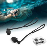 Box-packed Swimming Earplugs Noise Reduction Silicone Soft EarPlugs Swimming Goggles with Lanyard Earplugs Protective Ears Ear Protection