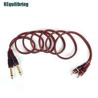 (Uequilibring) Kabel Audio Mixer Dual Rca Male Ke Dual Rca Male 6.35mm 1 4 "Panjang 1.5m