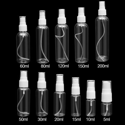 Transparent Spray Bottle Plastic Refillable Empty Bottle Mist Pump Perfume Essential Oil Atomizer Travel Makeup Accessories 1PCS