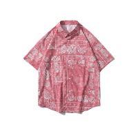 Graffiti Full Printed Casual Loose Paisley Short-Sleeved Shirt Fashion nd Loose Hip Hop Street Casual Top