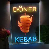 Doner Kebab Restaurant Caf Decoration Bar Multicolour Luminous Sign with Neon Light Emitting Effect Home Decor Bedroom Wall