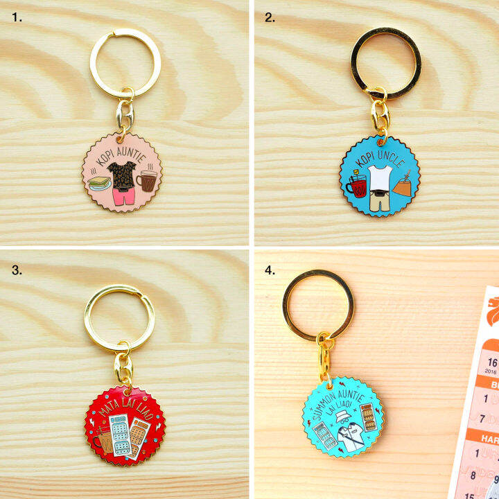 Singapore Souvenir Kopitiam Keychains Kopitiam (4 designs) Lazada