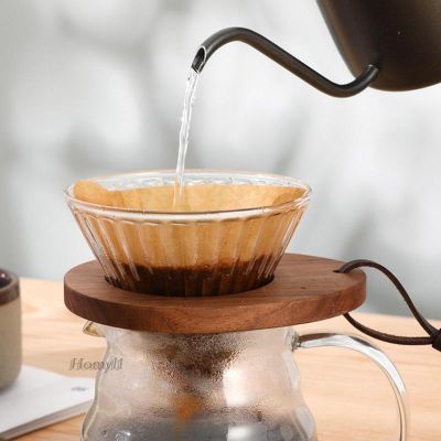 ▩ Wooden Coffee Filter Cup Holder Funnel Drip Manual for Coffee Maker Kitchen