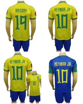 World Cup 2022 Neymar Football Jersey Brazil National Team Home Jersey for  Adults (No. 3/5/10/11/17/20)