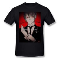 Rengoku Sebastian Print Cotton Shirts Hombre Anime Black Butler Sebastian Mysterious Men Fashion Streetwear TShirt 4XL 5XL 6XL