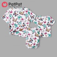 PatPat Mommy and Me Short-sleeve Allover Butterfly Print Tee
