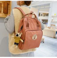 [COD] Schoolbag middle school students high junior campus nylon washed cloth portable dual-use solid backpack female shoulders