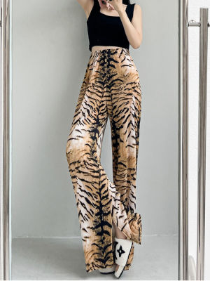 ใหม่เกาหลีแฟชั่นส้อมผู้หญิง Tiger รูปแบบการพิมพ์ Hip Hop กางเกงขากว้าง Y2k Sweatpants Casual ยอดนิยม Joggers ผู้หญิง Pants