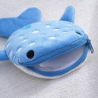 ◈✹ Cute Blue Small Whales Coin Purse Plush Zipper Coin Wallet Shark Shape Designer Womens Wallet Change Purse Key Earphone Pouch