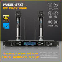 Mikrofon Tanpa Wayar Satu Menari Dua ชุดหูฟัง STX2 Tanpa Wayar 634 MHZ UHF 80M สำหรับบ้าน Entertai