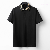 Summer Embroidery ver-sace 100% Modern Mens Shirt With Collar Short Sleeve Mesh High Quality Casual Breathable Cotton T-shirt Popular Style fashion polo shirt