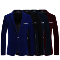 2022 New Spring Autumn Suit Mens Coat Gold Velvet Korean Leisure Slim Handsome Single Suit Small Suit M-5XL