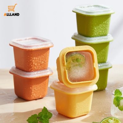 6Pcs/Set Food Grade Single Ice Tray Mould With Sealed Lid/ Summer Ice Cube Freezing Box For Fruit Juice Cold Drink