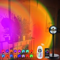 USB Sunset Projector Lamp Bluetooth App Control Night Light Atmosphere Projection for Home Bedroom Background Wall Decoration