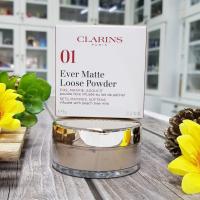 แป้งฝุ่นเนื้อแมตต์ clarins Ever matte loose powder 15g เบอร์ 01 Ligh /เบอร์ 02 medium