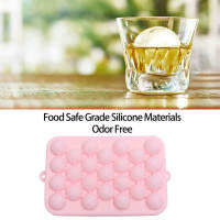 25 ตาราง Ice Cube Tray ซิลิโคน Ice Ball Maker แม่พิมพ์ Mini Round Ice Sphere Tray พร้อมฝาปิด