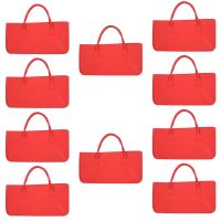 10X Felt Purse, Felt Storage Bag Large Capacity Casual Shopping Bag - Red