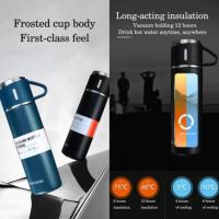 500ML Vacuum Thermos Bottle Set Keep Hot And Cold Stainless With Lid 3 Steel Double-Layer Water Cup M0V8