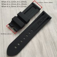 Suitable for Panerai Mens Natural Rubber Silicone Strap 22 24mm Fat Sea PAM368/389/111/351