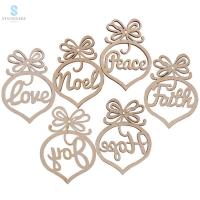 STATIONERY Tree Ornament Christmas Letters Love 6 Pcs/set Wooden Tags