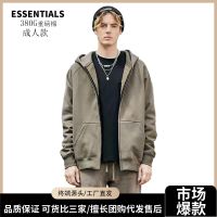 ♣ Cross-border autumn and winter FOG trendy brand ESSENTIALS high street loose mens and womens hooded zipper sweater jacket couple models