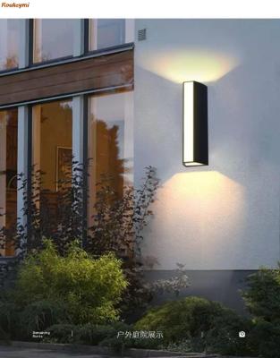 Led outdoor wall garden outdoor corridor hallway stairs villa garden wall pillars double foco led sconce waterproof terrance