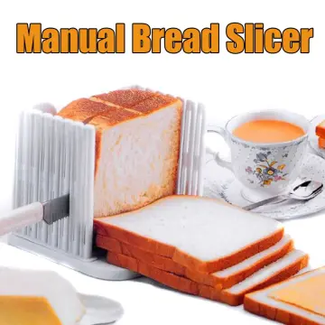 Plastic Bread Slicer for Homemade Bagel Loaf/Toast, Foldable Bread Cutter  Guide, Adjustable Sandwich Slicing Machine (White) 