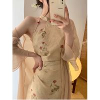 เสื้อผ้าแฟชั่นสำหรับสุภาพสตรี Mimo dk [lantern tour] new Chinese style restoring ancient ways improved qipao dress female chun xia accept show thin waist skirt