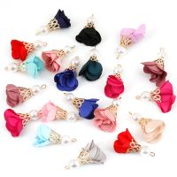 【YF】❍  10pcs 30mm Gold Caps Fabric Tassels Necklace Jewelry Making Earring Findings