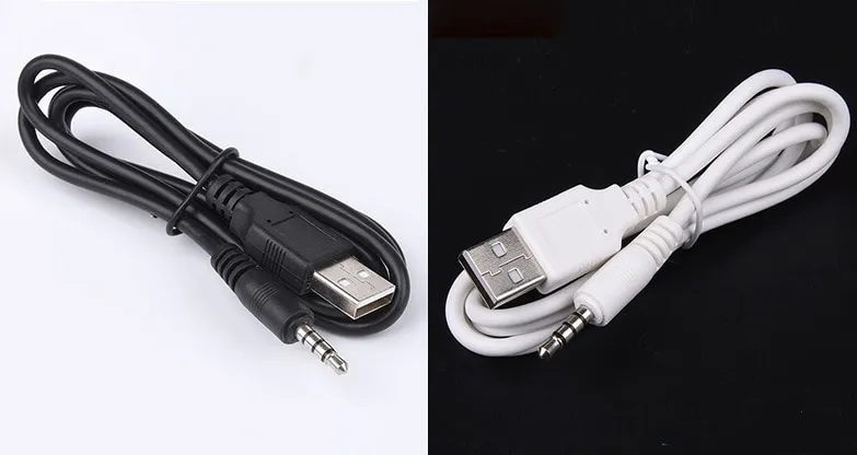 Black 1m USB Jack Aux 2.5mm 3.5mm Mono Audio 4 Pole cable USB2.5