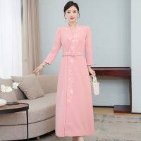 2021 Women Retro Chinese Traditional Dress Winter Cheongsam Female Lady Improved Aodai Robe Casual Chinese Tang Suit Coats 12902