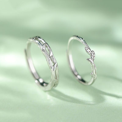 [COD] แหวนคู่ Lizhi แหวนเปิดบุคลิกภาพที่เรียบง่ายคู่หนึ่งแหวนอะคาเซียแฟชั่นสดขนาดเล็ก