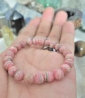 Rhodochrosite Stone หินดิบไม่ขัดเงา กำไลหินโรโดโครไซต์