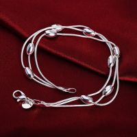 【HOT】∏ 925 silver elegant Snake chain beads for women Fashion Wedding Accessories Jewelry Gifts