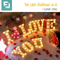 FL ไฟ LED ตัวอักษรภาษาอังกฤษ / ไฟประดับ ไฟตกแต่ง ไฟตัวอักษร LED Light Up Letter ( I LOVE YOU ) ( 8 ตัวอักษร )