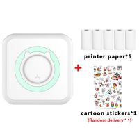 Mini Thermal Label Printer Smart Pocket Portable Photo Printer For Phone Wireless Adhesive Miniprint W/ Printing Paper Fax Paper Rolls