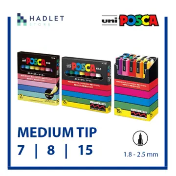 Uni Posca Paint Marker Full Range Bundle Set , Mitsubishi Poster Colour All Color Marking Pen Medium Point ( PC-5M ) 29 Colours