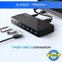 Orico ฮับ USB 3.0 7 พอร์ต พร้อมอะแดปเตอร์พาวเวอร์ 12V ตัวแยก USB OTG สําหรับเดสก์ท็อป แล็ปท็อป คอมพิวเตอร์ PC (H7928-U3)