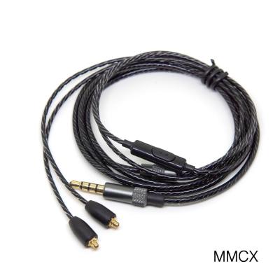 ไมโครโฟน FAAEAL 1.2M ใช้แทน SE535อัพเกรดหูฟัง MMCX สายปลอก SE846สำหรับ5N-OFC SE215สายอุปกรณ์เสริมหูฟังสายเคเบิล