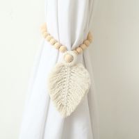 ∏✣ Nordic Hand Woven Curtain Strap Door Curtain Clips Holder Tieback Buckle Wooden Bead Cotton Rope Curtain Accessories Home Decor