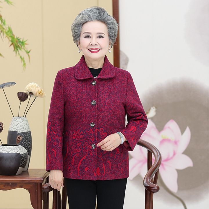 เกาหลี-stylex017ยายในฤดูใบไม้ผลิและฤดูใบไม้ร่วง60-80กลางอายุเก่าผู้หญิง70ปีเก่าผู้หญิงแจ็คเก็ตฤดูใบไม้ผลิแม่เสื้อผ้า