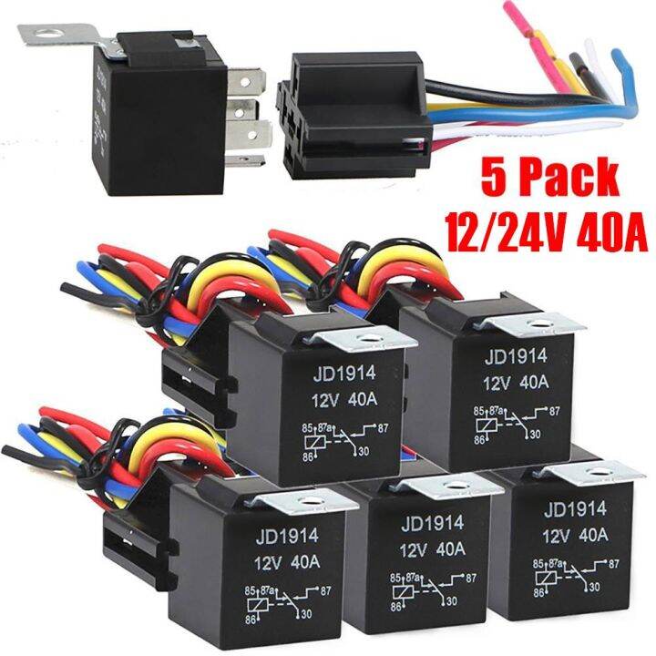 12 V/24 V 40 A Waterproof Relay And Harness Heavy Duty 5pin Spdt