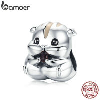 BAMOER Animal Collection 925 Sterling Silver Lovely Hamster Beads fit Charms celets &amp; Bangles DIY Jewelry Making SCC1133