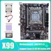 X99 Motherboard LGA2011-3 Computer Motherboard with E5 2620 V3 CPU+SATA3 SSD 128G+Thermal Pad+SATA Cable