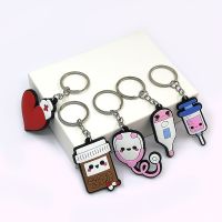 1pcs Pvc Keychains medicine series Key rings Mini cartoon Thermometer syringe key holder fit nurse women keys decoration jewelry Key Chains