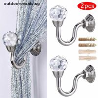 2x Crystal Curtain Holdback Hanger Wall Tie Backs Hooks Holder Curtain Tie Back