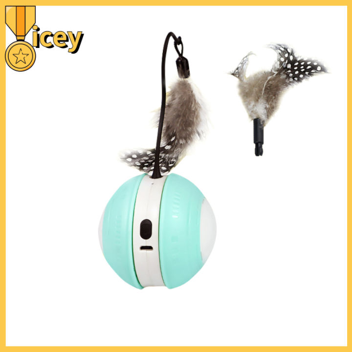 angelcity-บ้านสัตว์เลี้ยงลูกบอลมีเสียงส่องสว่างสำหรับแมวและลูกบอลเคลื่อนที่อัตโนมัติพร้อมขนนกชาร์จไฟ-usb