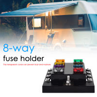 32v Fuse Box Holder Led Indicator Light 8 Way Blade Fuse Block For Auto Car