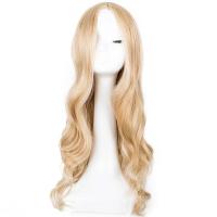 Cosplay Wig Fei-Show Synthetic Long Curly Middle Part Line Blonde Women Hair Costume Carnival Halloween Party Salon Hairpiece