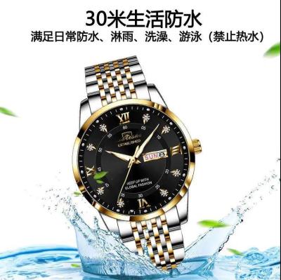 ใหม่นาฬิกาผู้ชายกันน้ำเรืองแสงปฏิทินนาฬิกาควอทซ์เกาหลี